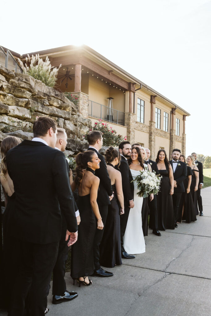 “Luxury fall wedding reception at Old Hickory Golf Club with elegant table decor and golden hour light | captured by Phoenix wedding photographer Abigail Derrick.”
